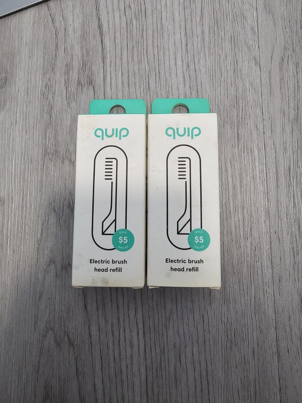 Quip Replacement Soft Bristles Brush Head Refill, White/Gray, LOT OF 2